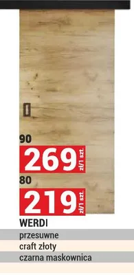 Drzwi WERDI przesuwne craft złoty czarna maskownica 80 promocja w Merkury Market