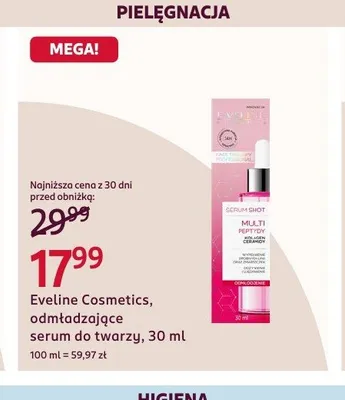 Eveline Cosmetics Serum Shot Multi Peptydy odmładzające serum do twarzy promocja w Rossmann
