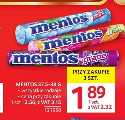 Cukierki Mentos Grape promocja w Selgros