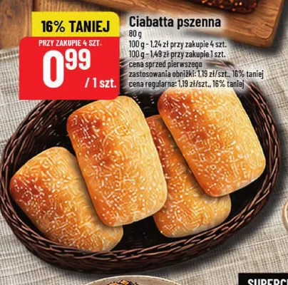 Ciabatta pszenna promocja w POLOmarket
