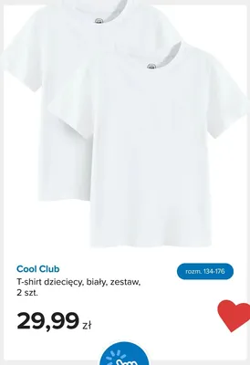 T-shirt dziecięcy Cool Club biały 2-pak promocja w Smyk