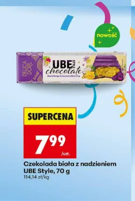 Czekolada biała z nadzieniem UBE Style promocja w Biedronka