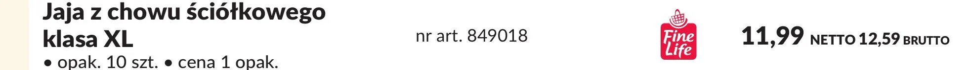 Jaja z chowu ściółkowego klasa XL Fine Life promocja w Makro
