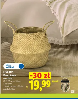 Kosz z trawy morskiej Livarno promocja w Lidl