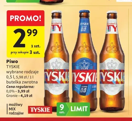 Piwo bezalkoholowe Tyskie promocja w Intermarche