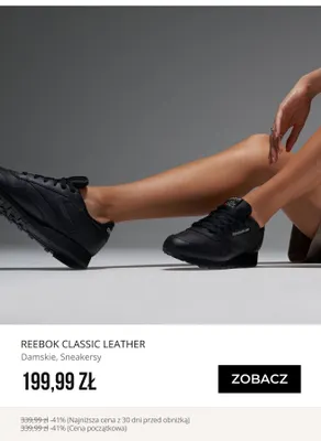 Sneakersy damskie Reebok Classic Leather promocja w Sizeer