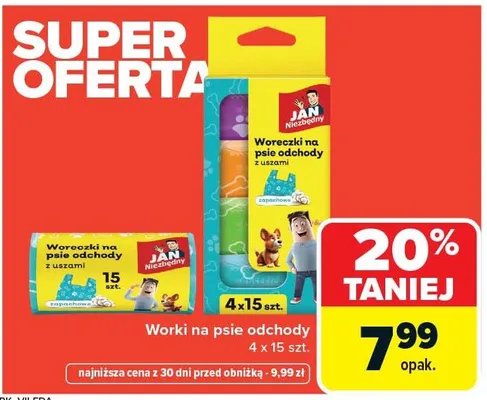 Worki na psie odchody z uszami Jan Niezbędny promocja w Carrefour