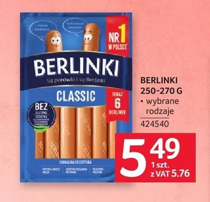 Parówki Berlinki Classic promocja w Selgros