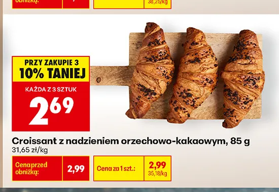 Croissant z nadzieniem orzechowo-kakaowym promocja w Biedronka