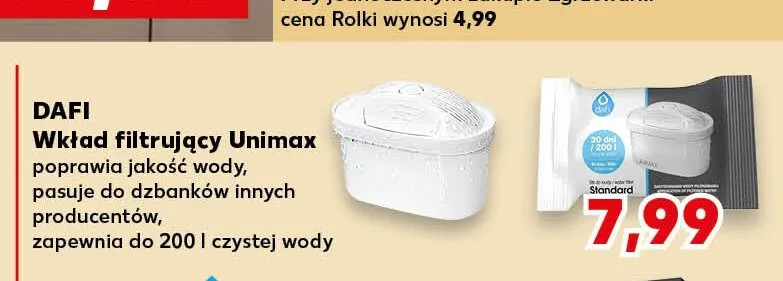 Wkład filtrujący Dafi Unimax promocja w Kaufland