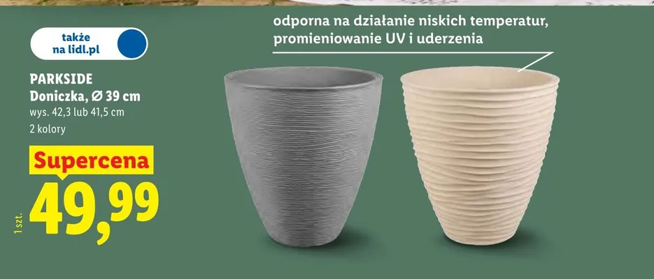 Doniczka Parkside 39cm promocja w Lidl