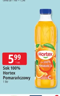 Sok 100% Hortex Pomarańczowy promocja w Leclerc