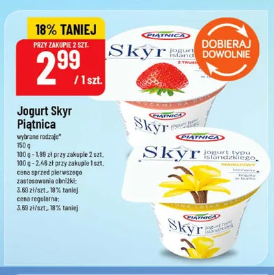 Jogurt typu islandzkiego Skyr Piątnica waniliowy promocja w POLOmarket