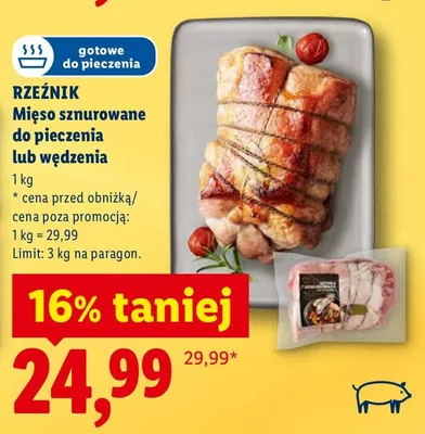 Mięso sznurowane do pieczenia lub wędzona promocja w Lidl