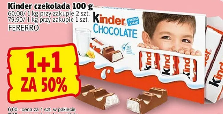 Czekolada Kinder chocolate promocja w Prim Market
