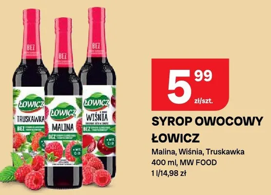 Syrop owocowy Łowicz promocja w Chorten