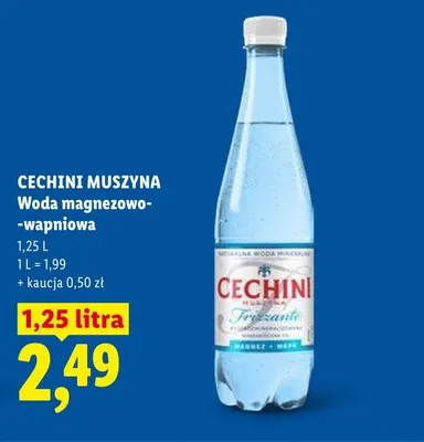 Woda magnezowo-wapniowa Cechini Muszyna promocja w Lidl