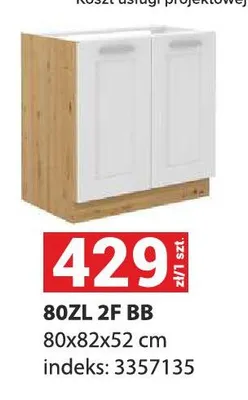 Szafka 80ZL 2F BB 80x82x52cm promocja w Merkury Market
