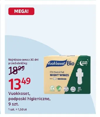 Podpaski higieniczne Vuokkoset promocja w Rossmann
