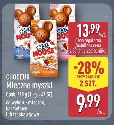 Mleczne myszki CHOCEUR karmelowe promocja w Aldi