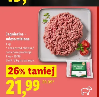 Jagnięcina mięso mielone promocja w Lidl
