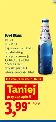 Piwo Kronenbourg 1664 Blanc promocja w Lidl