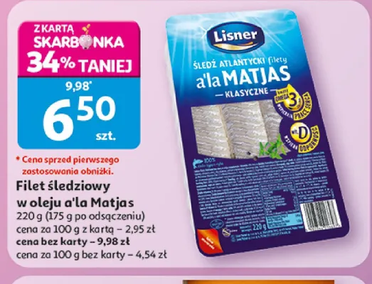 Filet śledziowy w oleju a'la Matjas Lisner promocja w Auchan