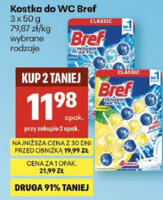 Kostka do WC Bref promocja w Delikatesy Centrum