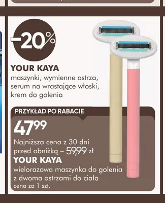 Wielorazowa maszynka do golenia z dwoma ostrzami do ciała Your Kaya promocja w Super-Pharm