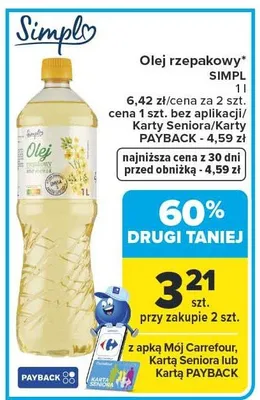 Olej rzepakowy promocja w Carrefour