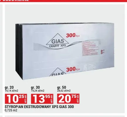 Styropian ekstrudowany XPS Gias 300 gr. promocja w Merkury Market