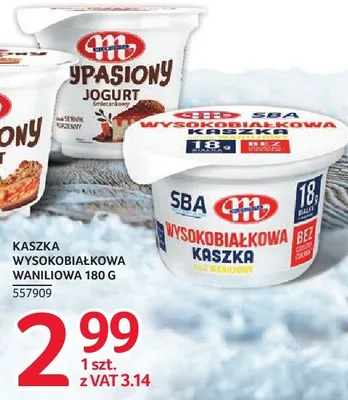 Kaszka wysokobiałkowa waniliowa Mlekovita SBA 180 g promocja w Selgros