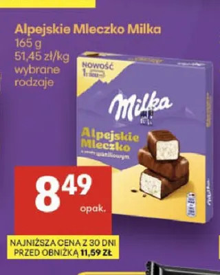 Alpejskie Mleczko Milka promocja w Delikatesy Centrum