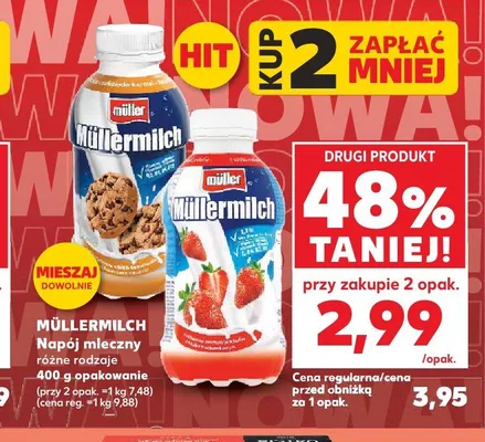 Napój mleczny Müllermilch o smaku czekolada-karmel-ciastko promocja w Kaufland