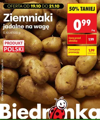 Ziemniaki jadalne na wagę promocja w Biedronka