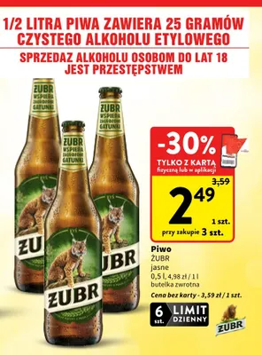 Piwo Żubr promocja w Intermarche