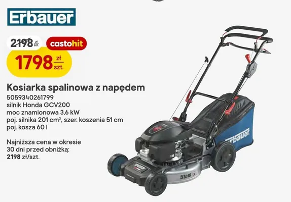 Kosiarka spalinowa z napędem Erbauer promocja w Castorama