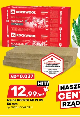Wełna mineralna Rockwool Rockslab Plus 50 mm promocja w Bricomarche