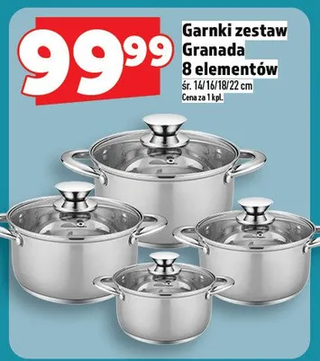 Garnki zestaw Granada 8 elementów promocja w TOPAZ