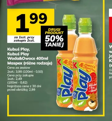 Napój Kubuś Play Woda & Owoce promocja w Hitpol