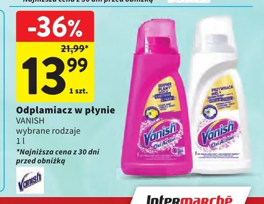 Odplamiacz w płynie Vanish Oxi Action Krystaliczna Biel promocja w Intermarche