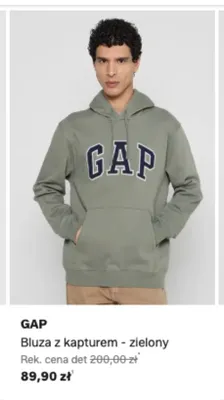 Bluza z kapturem GAP zielony promocja w Lounge by Zalando