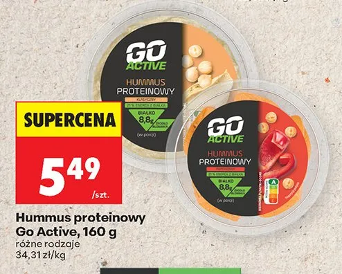 Hummus proteinowy Go Active klasyczny promocja w Biedronka