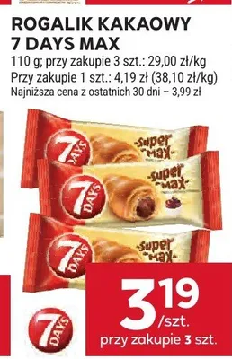 Rogalik kakaowy 7 Days Max promocja w Stokrotka