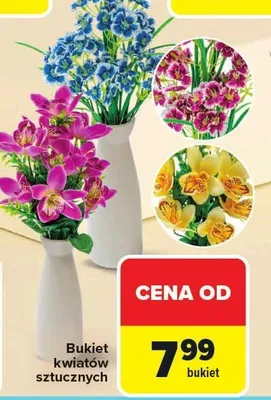 Bukiet kwiatów sztucznych promocja w Carrefour Market