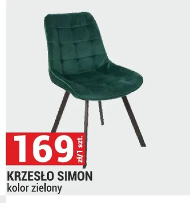 Krzesło Simon zielone promocja w Merkury Market