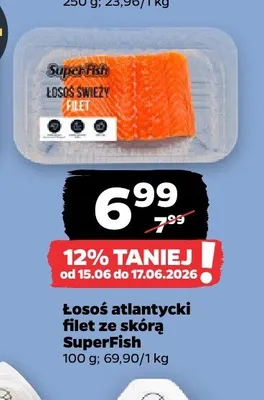 Łosoś atlantycki filet ze skórą SuperFish promocja w Netto
