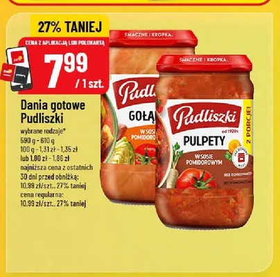Danie gotowe gołąbki w sosie pomidorowym Pudliszki promocja w POLOmarket