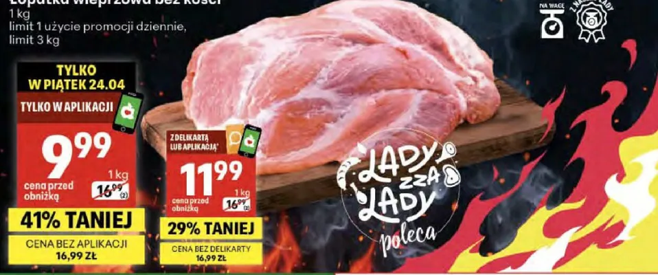 Łopatka wieprzowa bez kości promocja w Delikatesy Centrum