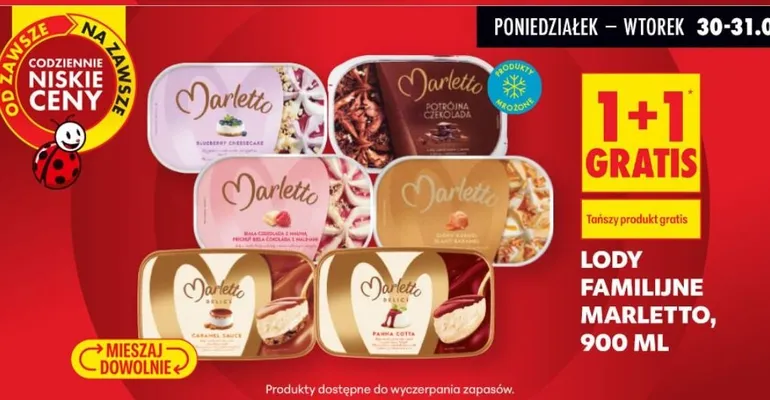 Lody familijne Marletto promocja w Biedronka